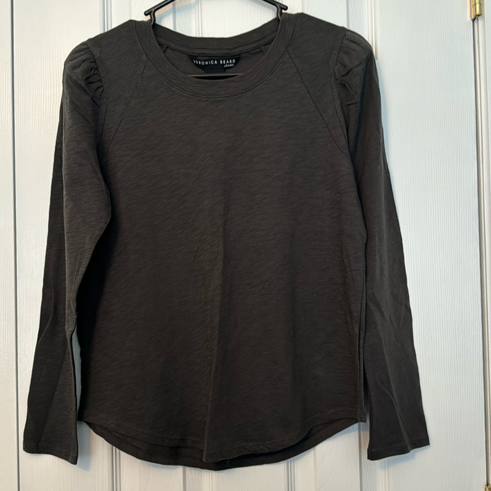 Veronica Beard Black Long Sleeve Puff Sleeve Top M